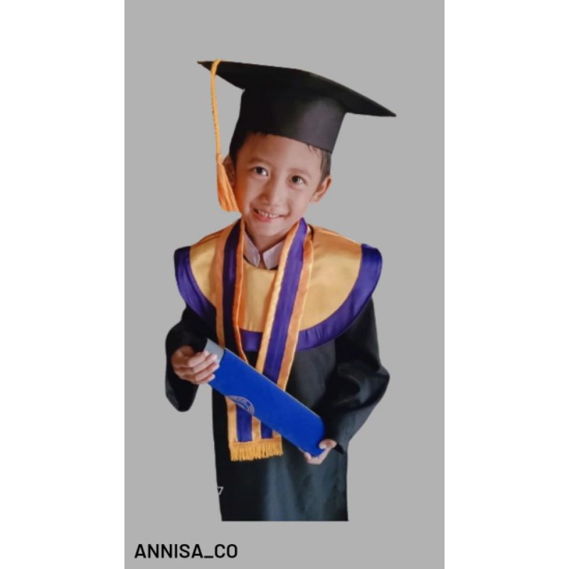 SATU SET LENGKAP JUBAH TOGA WISUDA ANAK PAUD,TK,SD TERMURAH