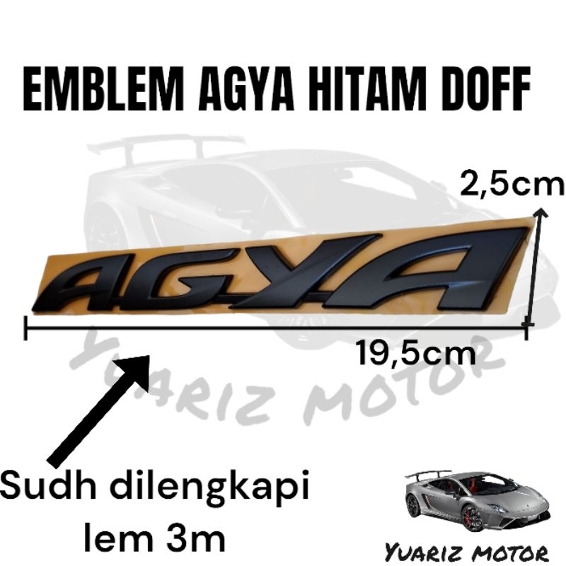 Emblem Tulisan agya hitam Doff original toyota logo emblem Tulisan agya original Toyota