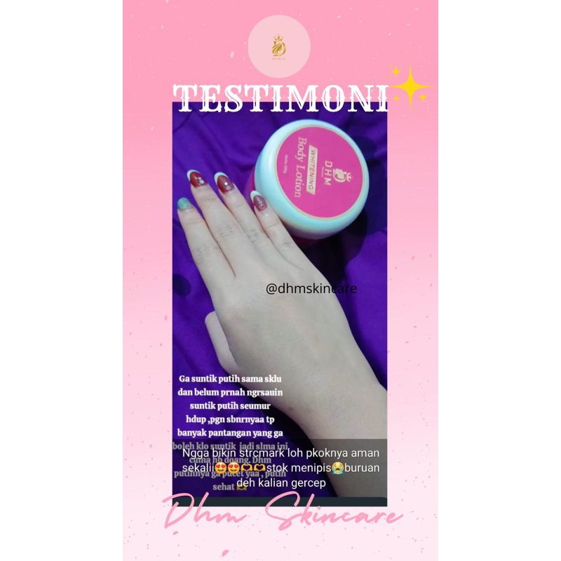 DHM Hb handbody whitening dosting pemutih BPOM