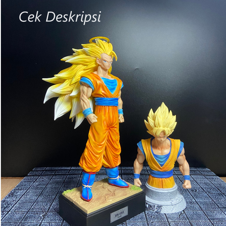 [ Cek Deskripsi ] Statue Dragon Ball Bust Goku Super Saiya 3