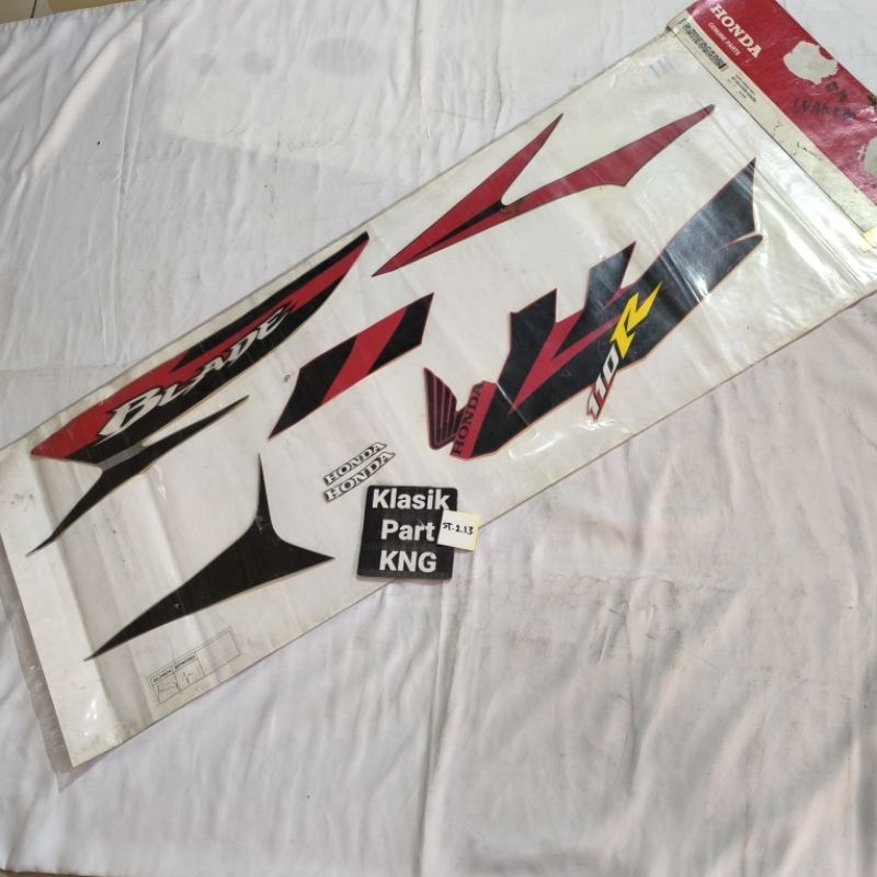 Striping sticker stripe stiker Honda Blade 110R 110 R karbu old lama KWB winning red meeah kiri orig