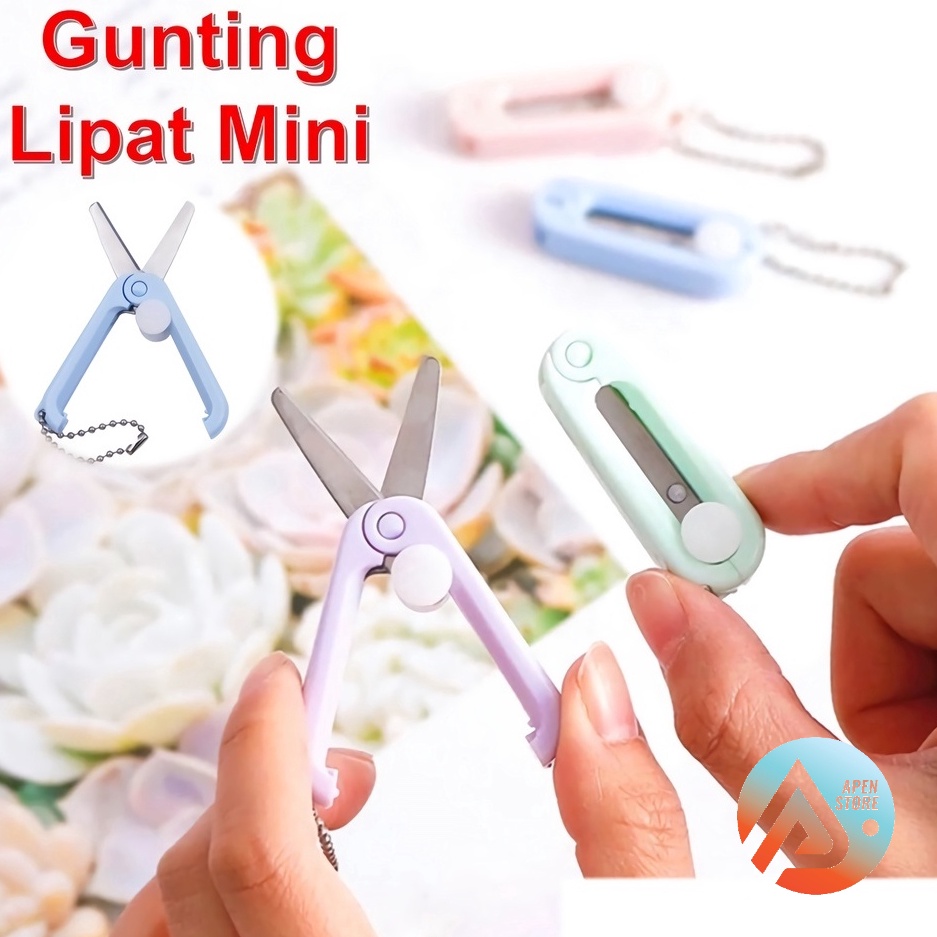 

SPESIAL AWAL TAHUN APEN Gunting Lipat Mini Portable Stainless Steel Retractable Folding Scissors Pemotong Kertas Paper Cutter Barang Unik Murah Lucu Import
