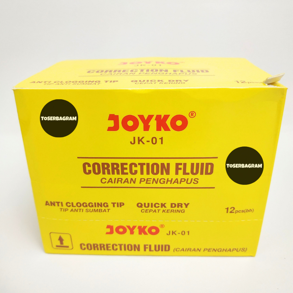

Tip Ex Cair Joyko JK-01 (1 Box Isi 12 PCS)
