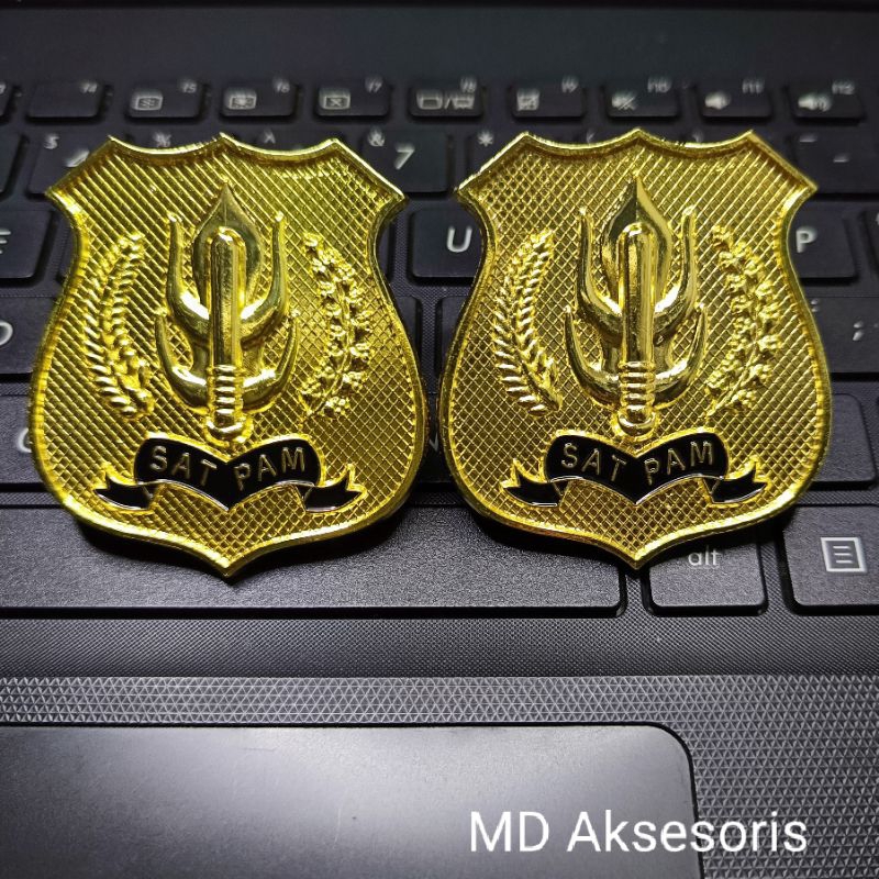 Pin Kewenangan Satpam Security Gold Lencana Satpam Pin Kewenangan Cor Satpam Gold