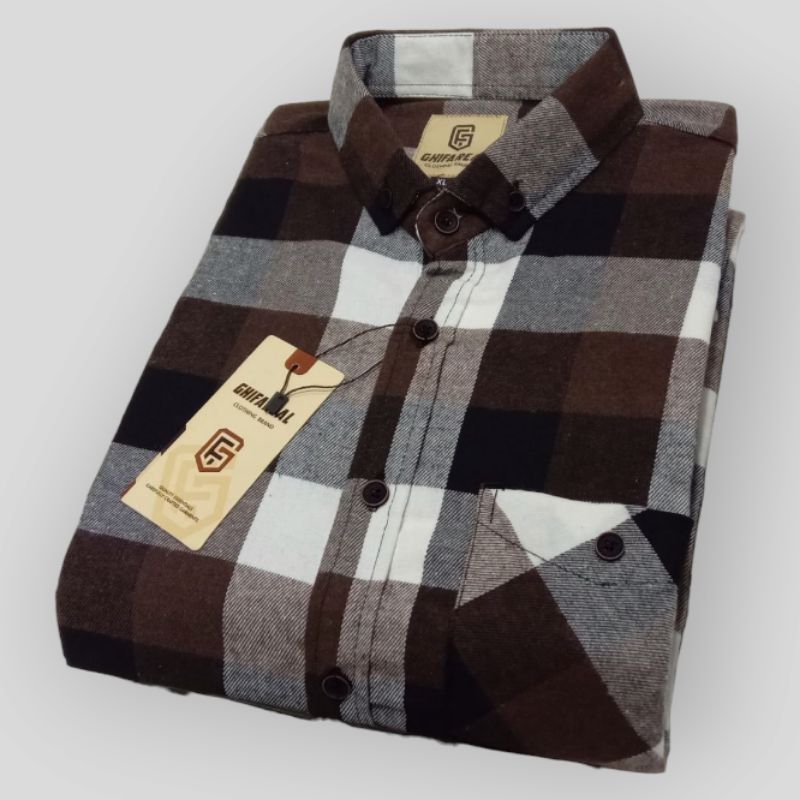 Kemeja Flanel Embano Original Brand Lokal Kemeja Flanel Lengan Pendek Kemeja kasual Pria
