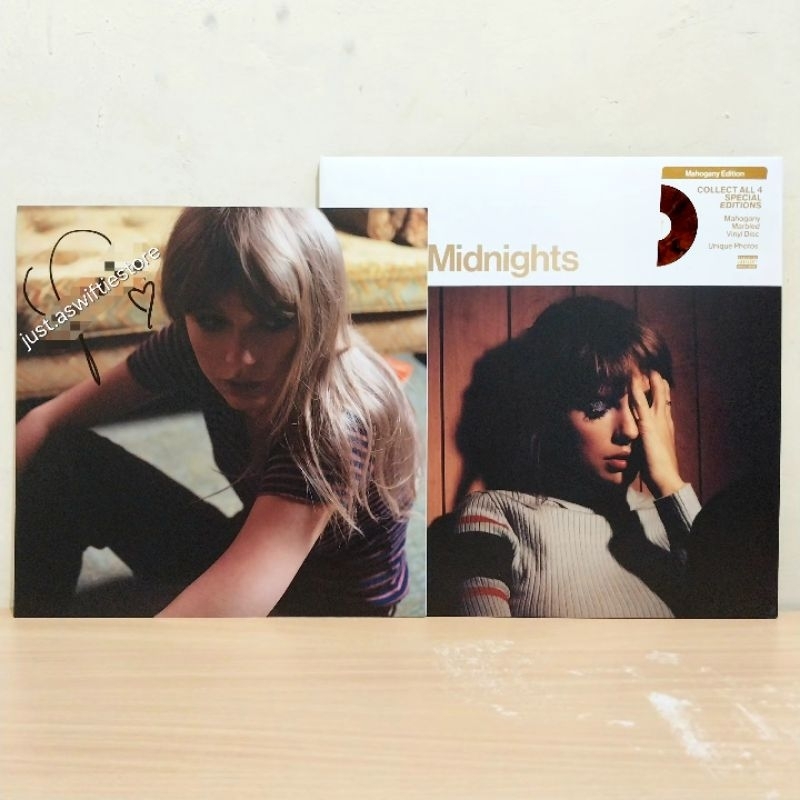 [SIGNED] Taylor Swift Midnights Mahogany Signed Vinyl Official Merch Merchandise Import Album Tanda 