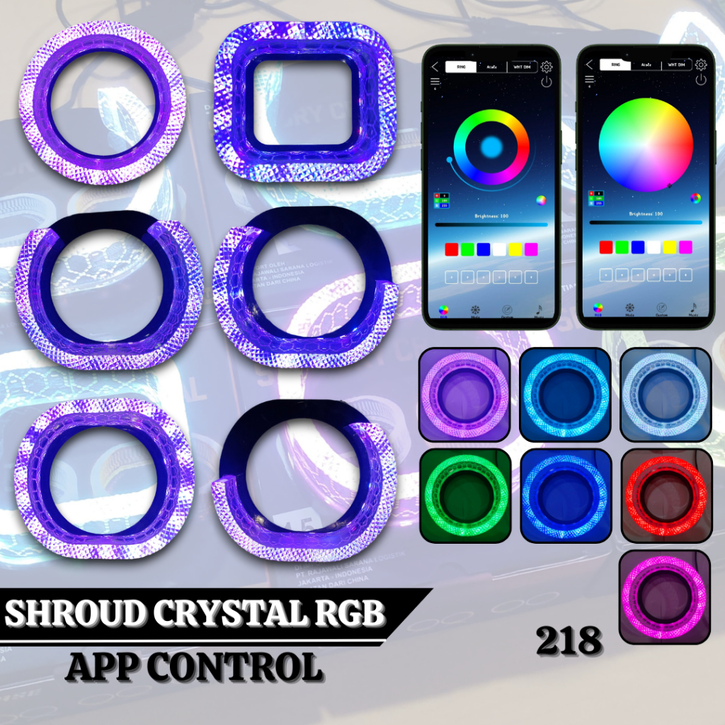 Shroud BMW 1,5 2,5 Inch Angel Aur Crystal Premium/Shroud RGB BMW 3.0 Inch Shroud Biled Projector RGB
