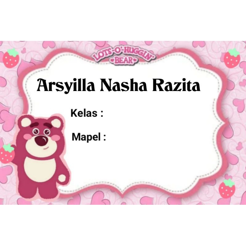 

(ISI 50 PCS) STICKER LABEL BUKU PELAJARAN SEKOLAH BISA CUSTOM NAMA DAN FOTO MOTIF LOTSO