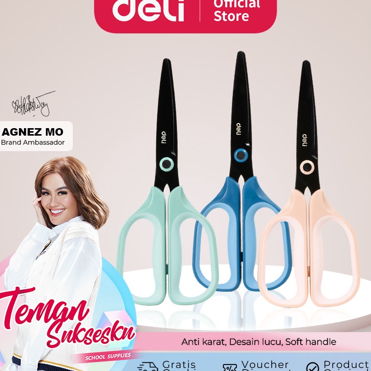 

Pesan Saja Deli Gunting Kertas Scissor Anti Karat Handle Lembut EZ57