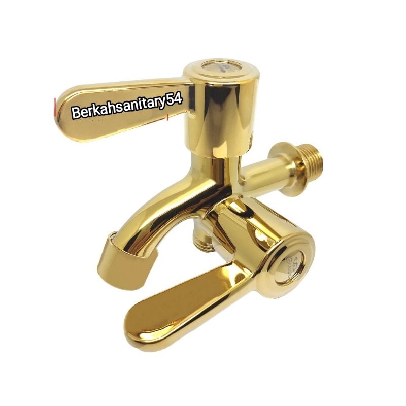 Kran Cabang Shower Gold/Kran Double/Kran Shower Kamar Mandi