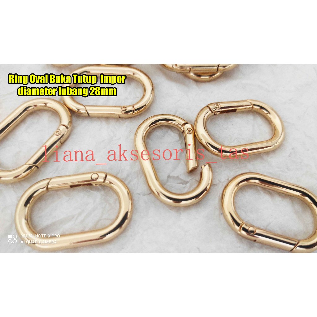 RING OVAL BUKA TUTUP #625 diameter lubang 28mm - GANTUNGAN TALI TAS IMPOR - RING O BUKA TUTUP - RING
