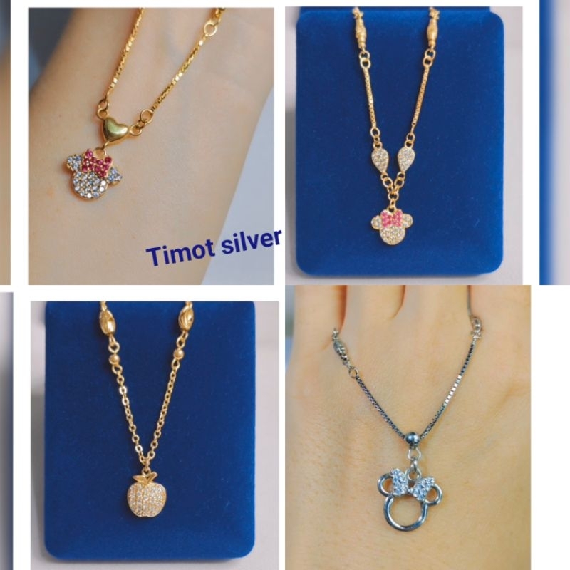 kalung koye anak, perak s925 lapis emas putih / kuning