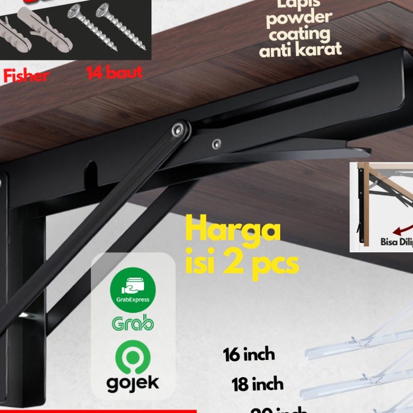 Khusus Engsel Meja Lipat Dinding 81121416182 Siku Lipat Meja Dinding Siku Meja Lipat bracket meja 65
