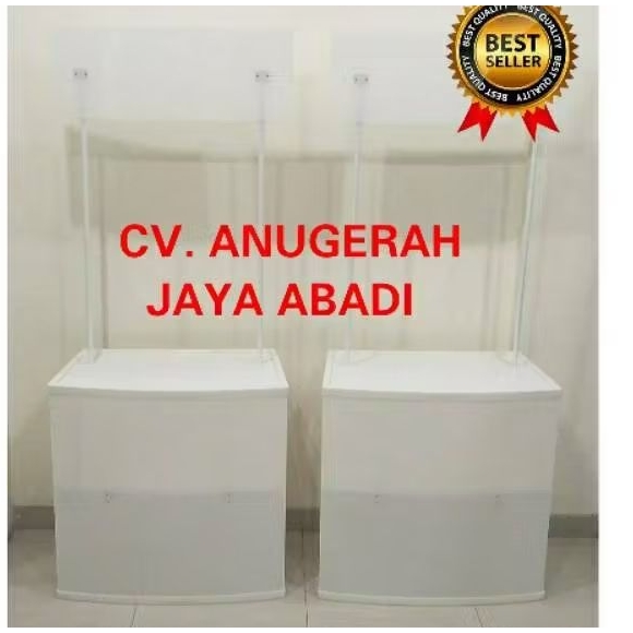 Heaventee.Id Event Desk Tanpa Cetak / Meja Jualan Pvc Putih Polos / Meja Lipat Putih/ Meja Pameran