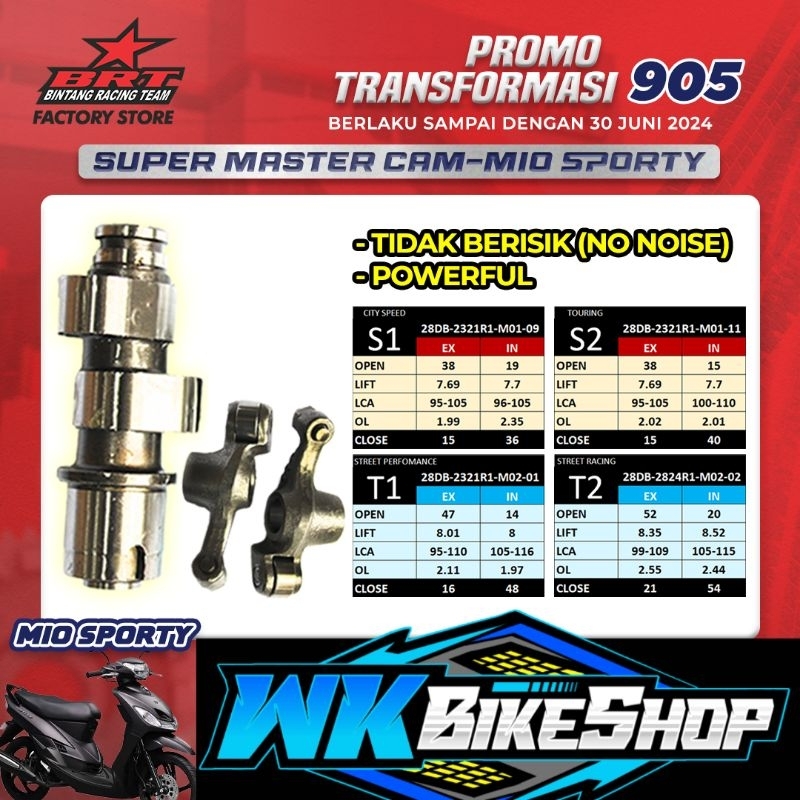 NOKEN AS BRT + ROCKER ARM MIO SPORTY MIO SOUL MIO SMILE MIO NEW / VEGA ZR ( S1 / s2 / T1 / T2 ) 100%