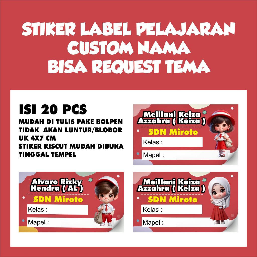 

STIKER LABEL NAMA BEBAS PILIH TEMA