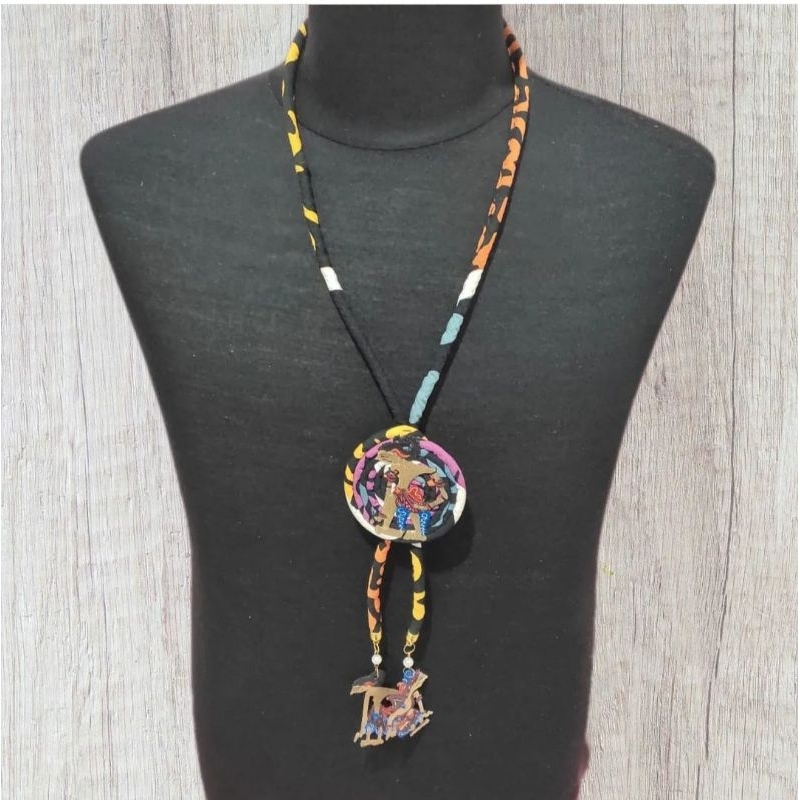 Kalung Batik Accessories Batik Kalung Wayang Batik