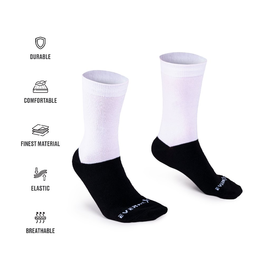 Evernext - Kaos Kaki Anak Sekolah Kaos Kaki Hitam Putih Polos Kaos Kaki Laki-Laki Perempuan SD SMP S