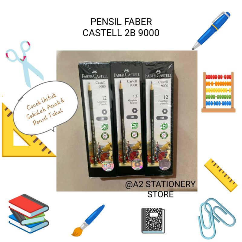 

Pensil Faber Castell 2B 9000 ( Alat tulis sekolah) ~ Harga Per-BOX isi 12 pcs