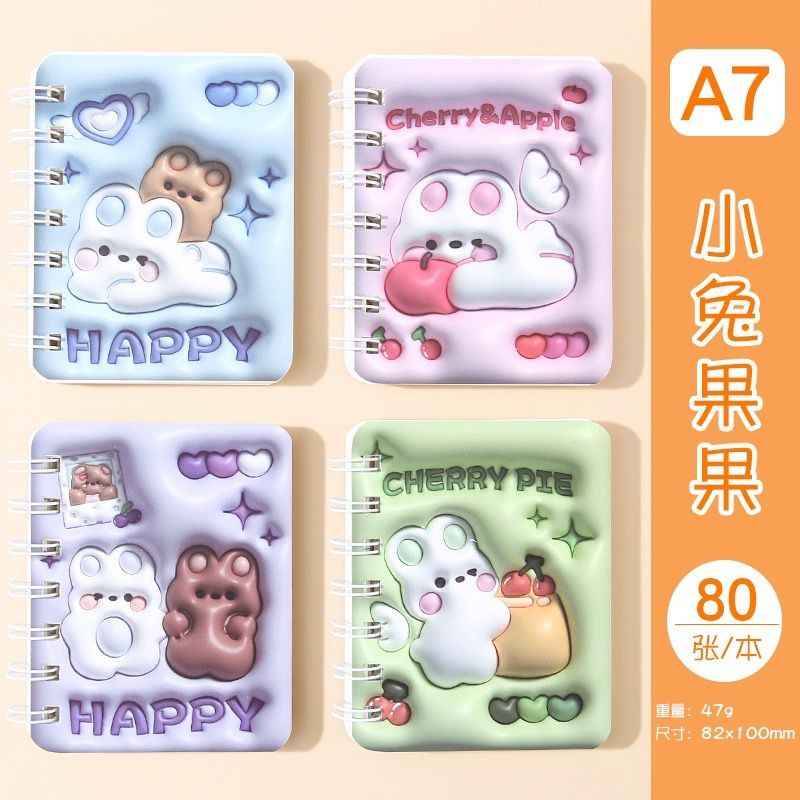 

BUKU NOTEBOOK MINI RING A7 / BUKU CATATAN MEMO TULIS SCRAP BOOK MINI 80 HALAMAN IMPORT