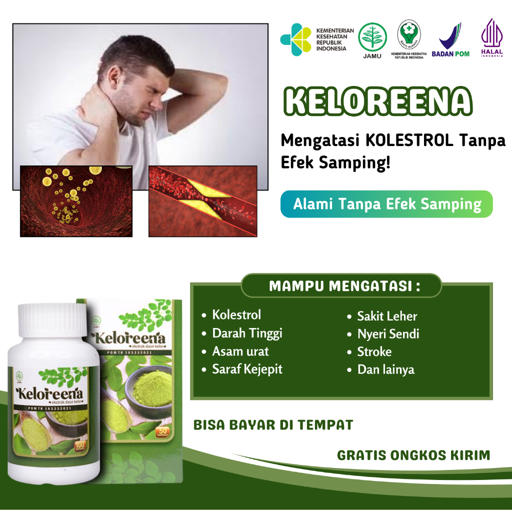 Obat Kolesterol Dan Asam Urat Penurun Darah Tinggi Hipertensi Herbal Kelorena Daun Kelor