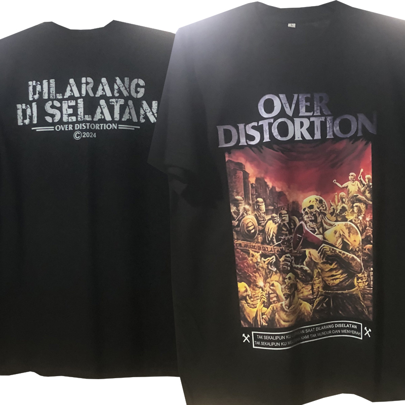 Kaos OVER DISTORTION DILARANG DI SELATAN Tshirt Unisex | 100% Cotton T-SHIRT | Size S M L XL XXL 3XL