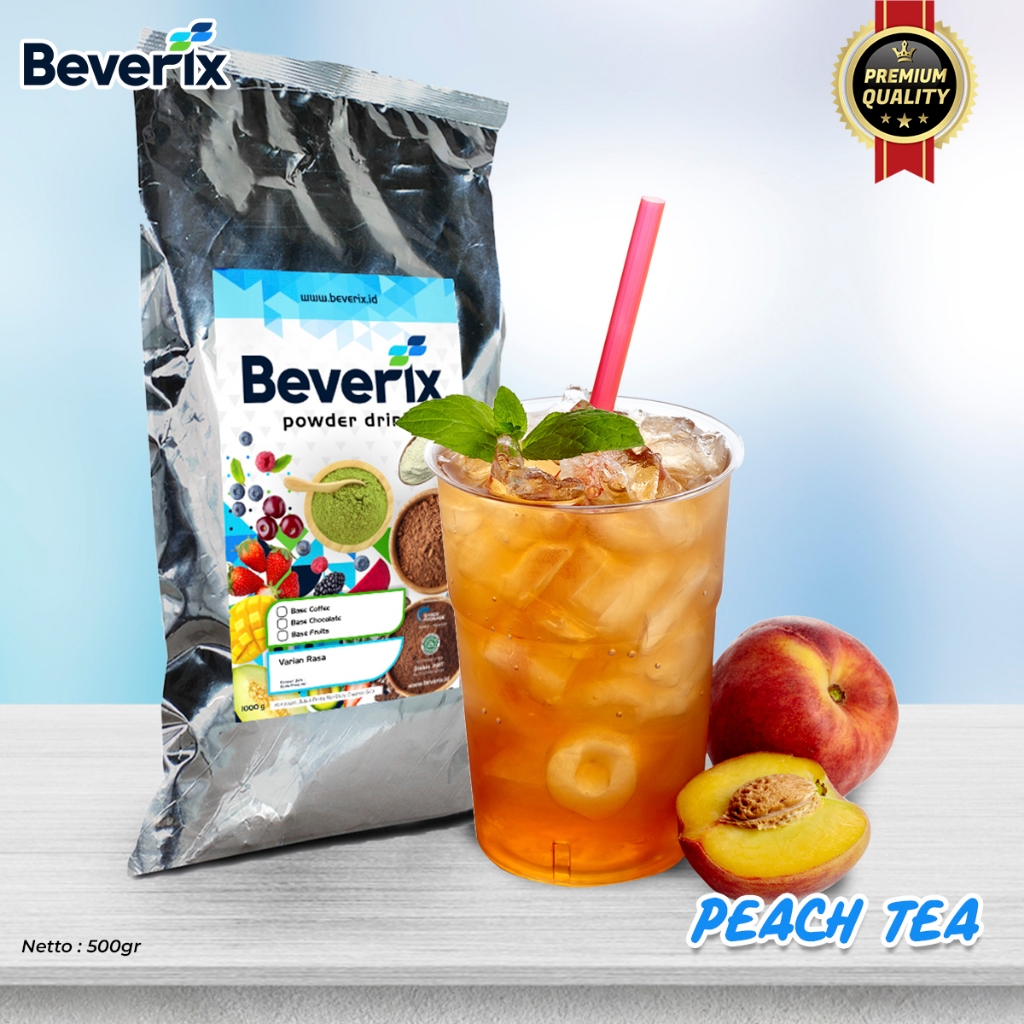 

Bubuk Minuman Peach Tea Teh Premium Kemasan 500 Gram MIX 2IN1 Beverix Powder Drink