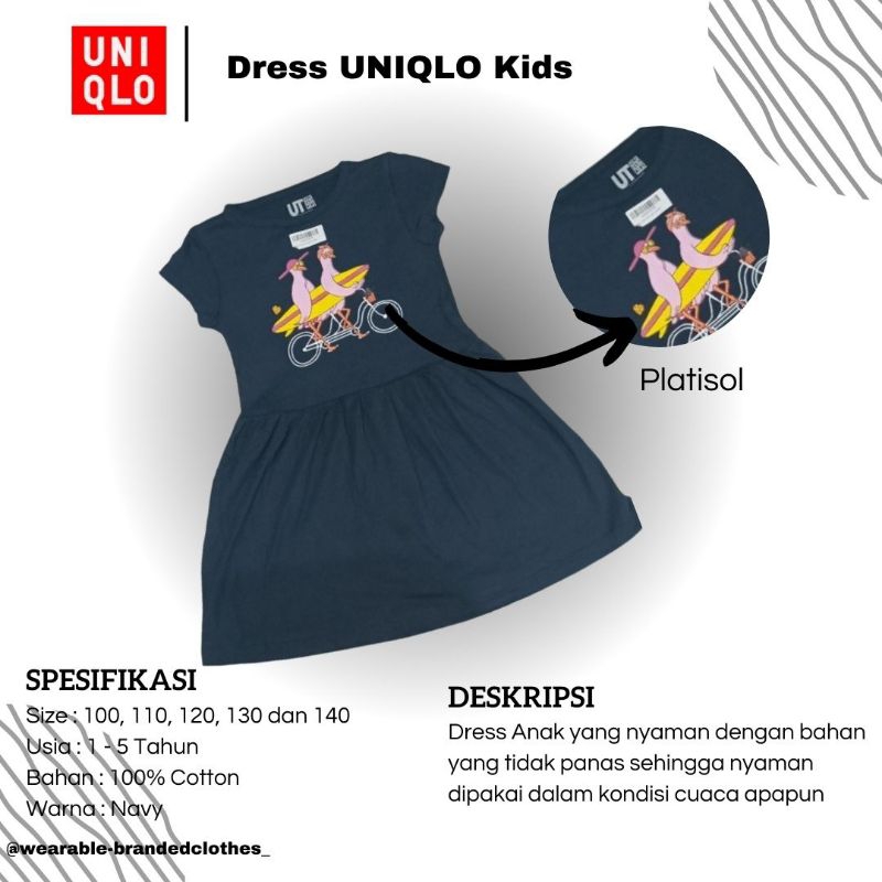 Dress UNIQLO KIDS Anak Perempuan Usia 1-5 Tahun