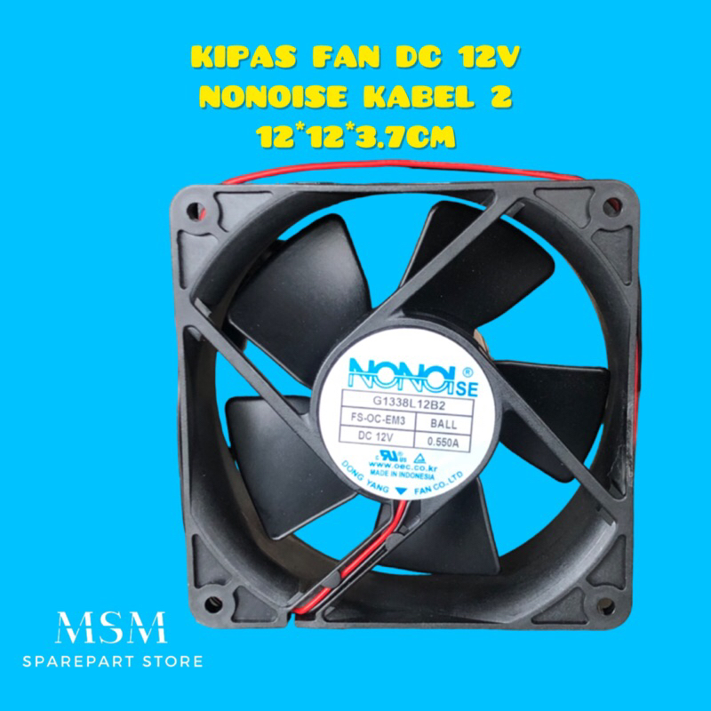 KIPAS FAN DC 12V NONOISE KABEL 2 12*12*3.7CM