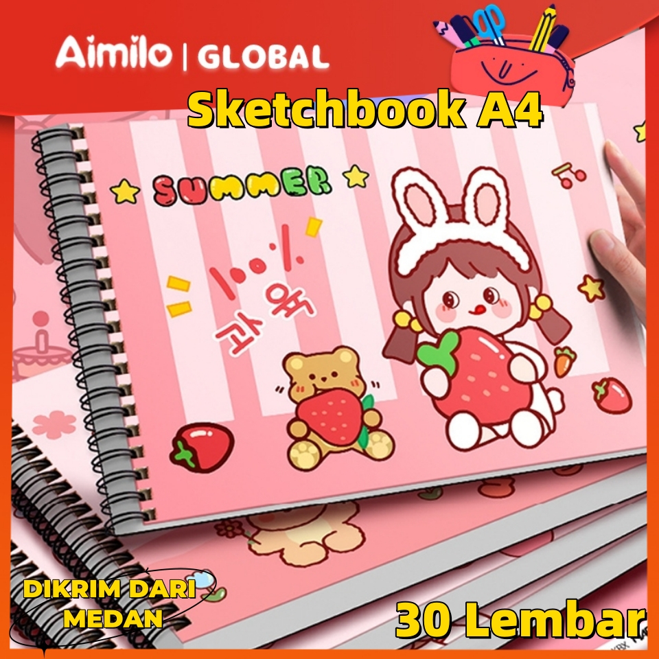 

Aimilo Sketchbook A4 Buku Gambar Anak Astronot Jilid Spiral Kertas Tebal 30 Lembar