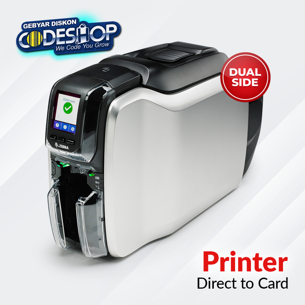 Zebra ZC300 Dual Side Printer ID Card 300 dpi USB LAN Cetak Kartu PVC