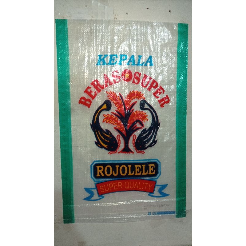KARUNG BERAS TRANSPARAN CAP "ROJO LELE SUPER QUALITY" UKURAN 10KG