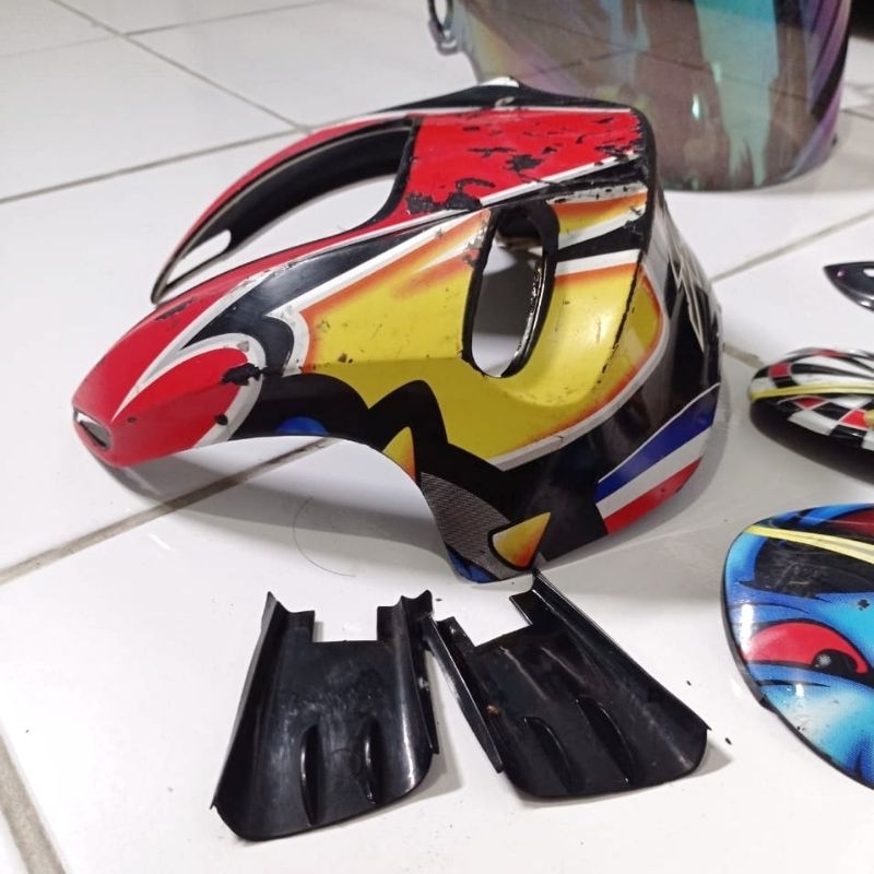 aksesoris spoiler tanduk Helm INK CL25 Buldog Bekas ORI Copotan