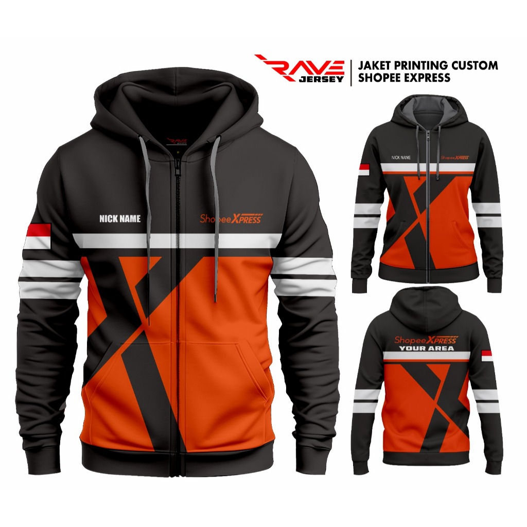 JAKET KURIR SHOPEE XPRESS JAKET FULL PRINTING SUBLIMATION CUSTOM (DESAIN SUKA SUKA)
