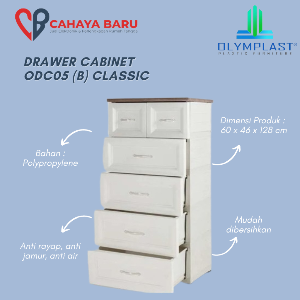 OLYMPLAST DRAWER CABINET ODC05 (B) CLASSIC