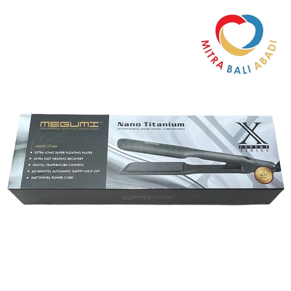 MEGUMI MGNT-7744X Nano Titanium – Expert Series Catok Smoothing Rebonding - Catok Rambut MEGUMI