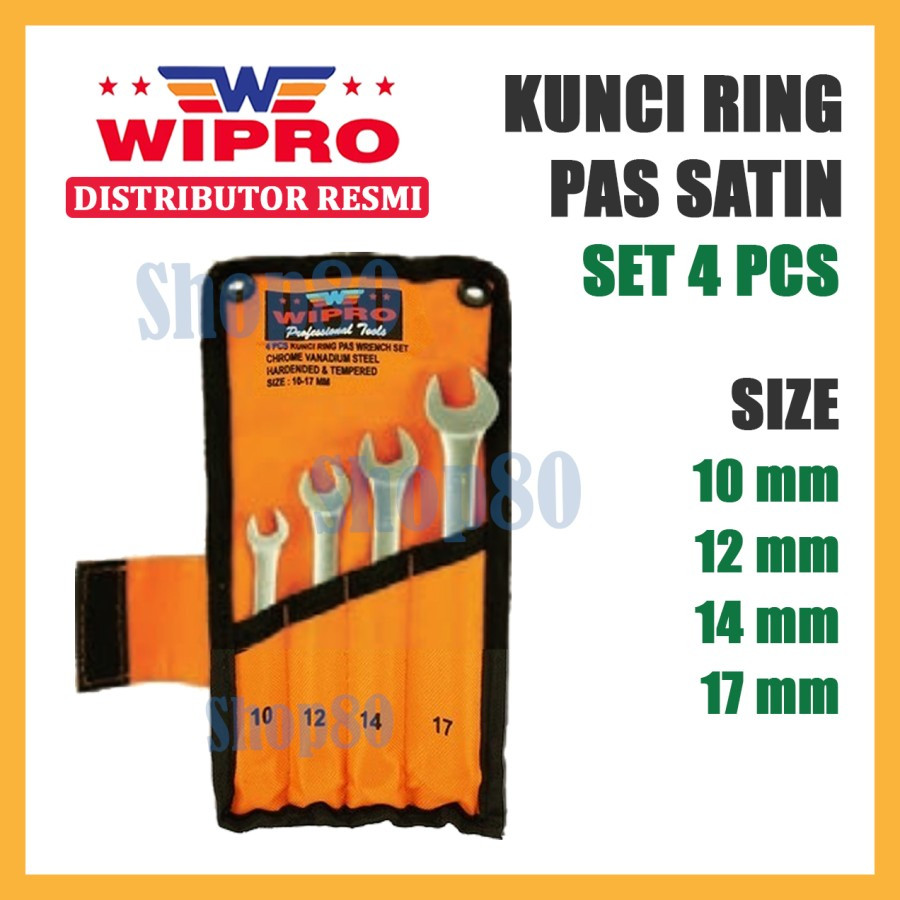 Wipro Kunci Ring Pas 1 Set 4pcs 4 pcs Satin CRV 10 12 14 17 mm