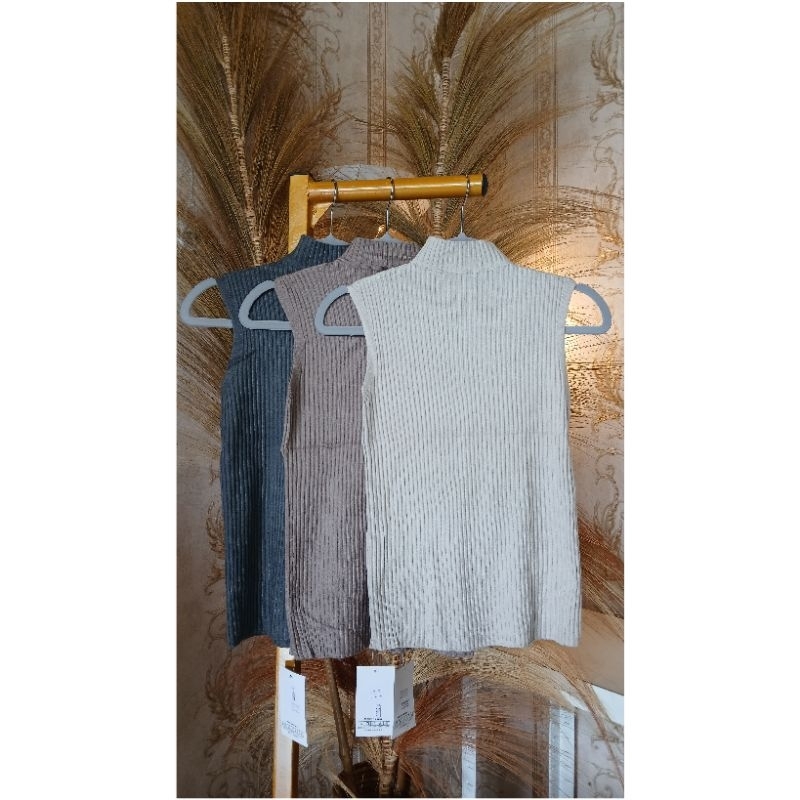 Aa_store PD INNER RAJUT TURTLENECK / ATASAN TANKTOP RAJUT TANPA LENGAN