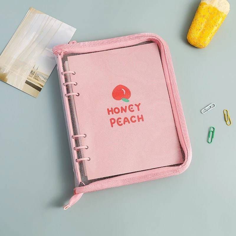 

[Hanya Binder] A5 Binder Zipper Cover PVC Glitter Notebook Diary Penutup Resleting Zipper 6 Ring Besi Warna