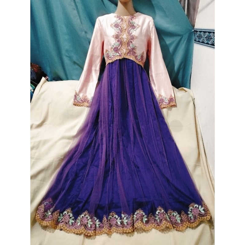 gamis india / gamis brukat / gamis tile / gamis mewah / gamis sari india / PL / preloved