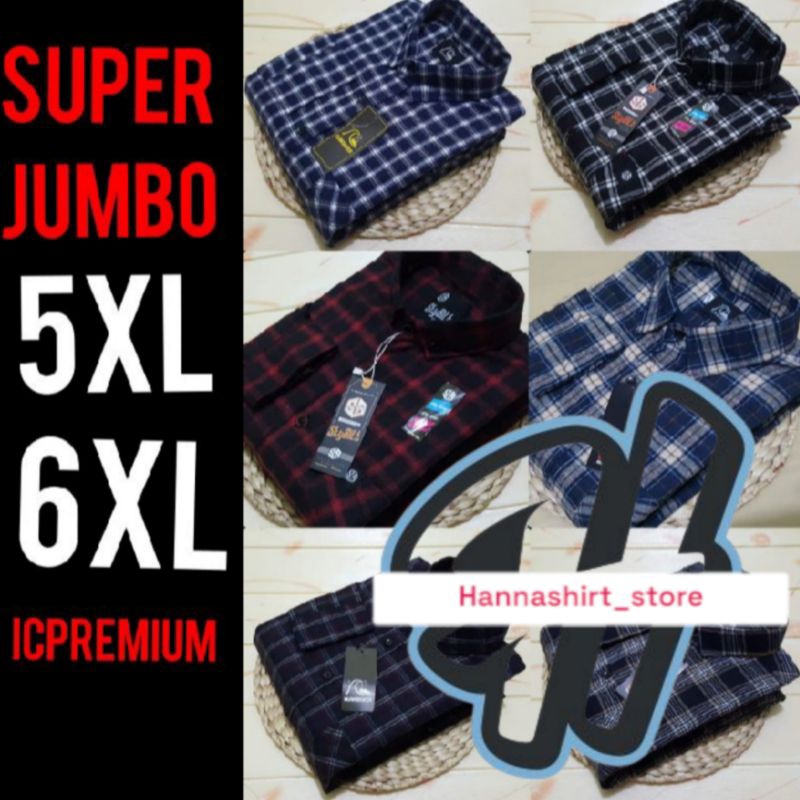 kemeja flannel jumbo over size pria dan wanita motif UNIQLO dan veterano premium 2xl-4xl