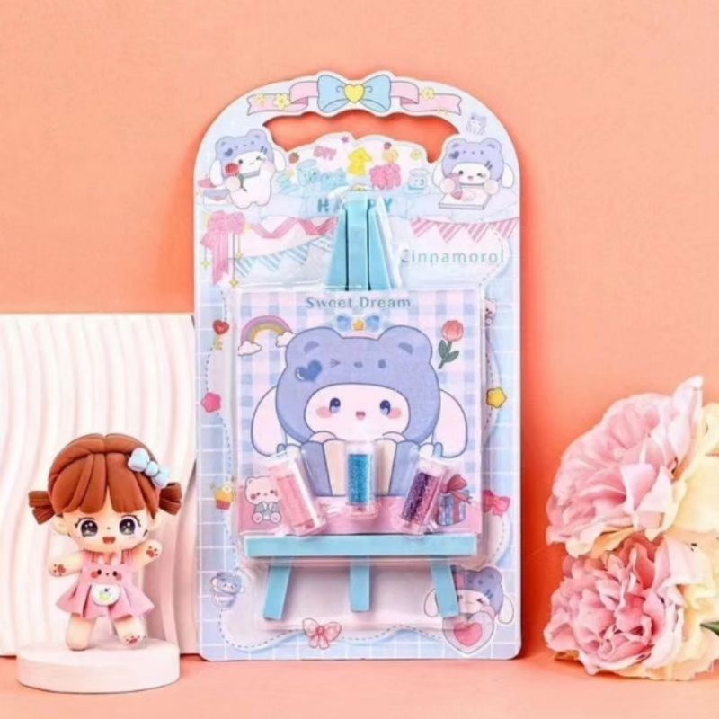 DIY mewarnai glitter sanrio mainan edukasi anak mewarna gliter sanrio mainan mewarna pasir karakter 