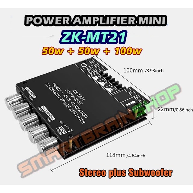 ZK-MT21 Power Amplifier Bluetooth Mini Plus Subwoofer