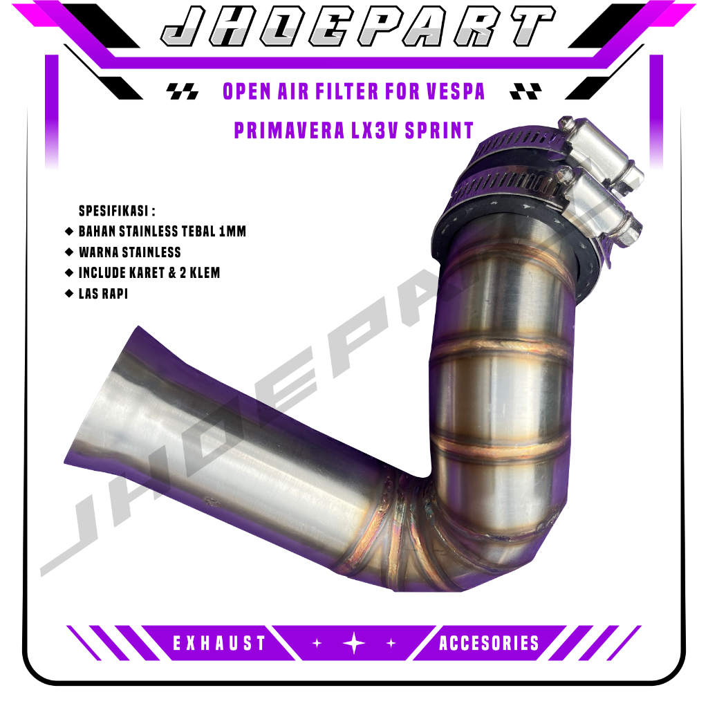 Intake Pipe Open Air Filter For Vespa Primavera LX3V Sprint