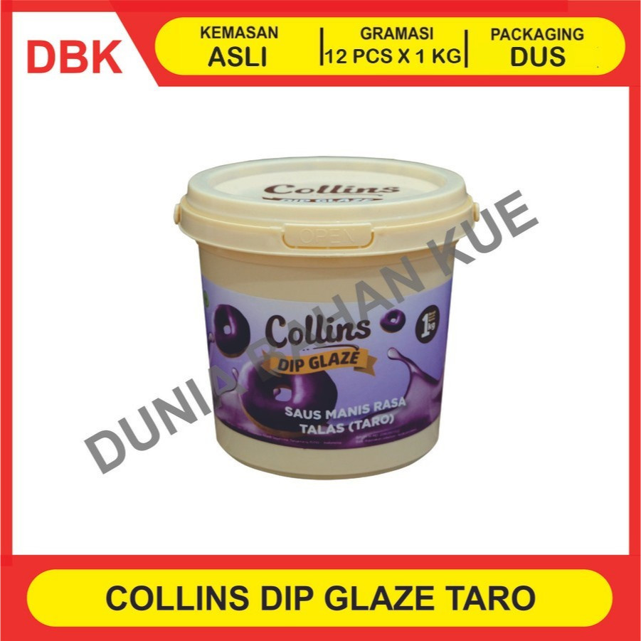 

COLLINS DIP GLAZE 1 KG TOPPING TARO UBI UNGU - 1 DUS 12 PCS