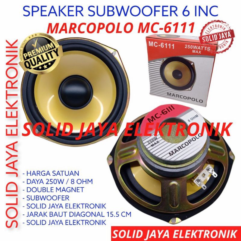 Speaker Marcopolo 6inch/speaker subwoofer Marcopolo