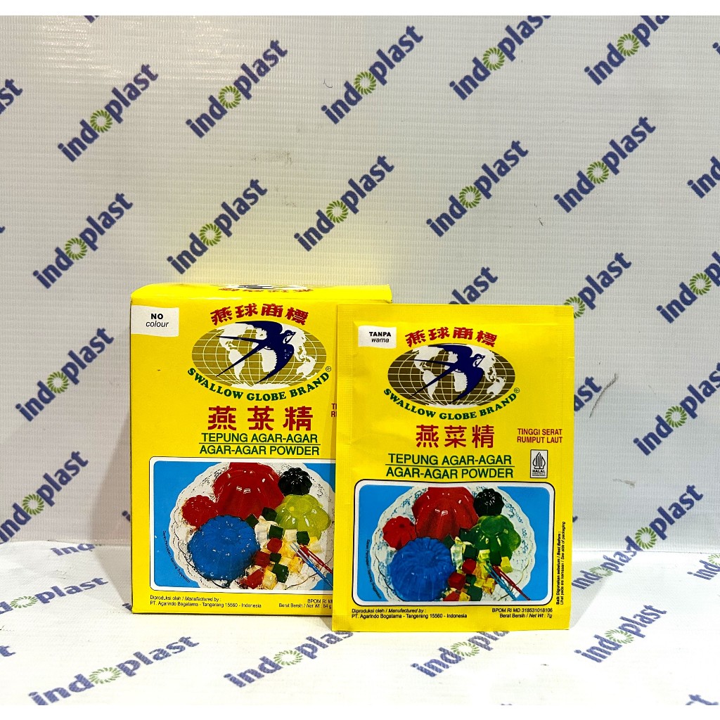 

Agar agar swallow sachet 7gram /sallow globe brand / Tepung Agar Agar - putih