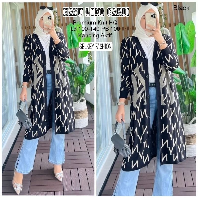 CARDIGAN LONG TUNIK JUMBO/NAYU/CARDIGAN WANITA PREMIUM KNIT HQ JUMBO LD 140 CM FIT XXXXL