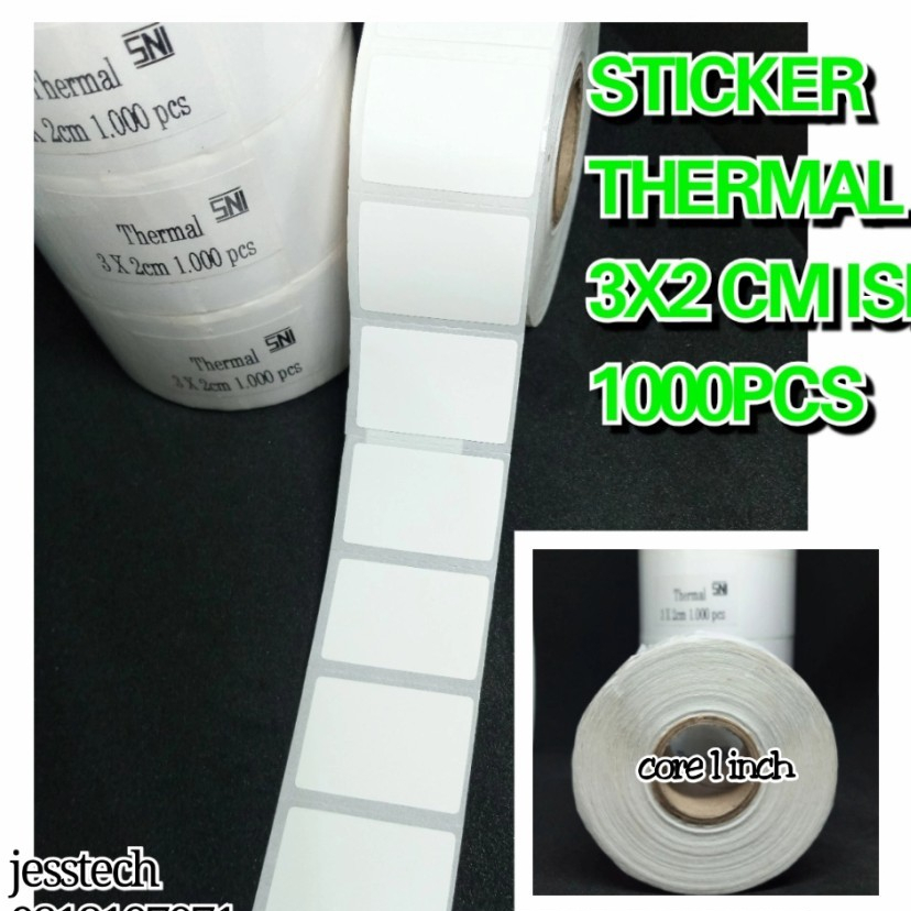 

Sticker Kertas Label Barcode Thermal ukuran 30mm x 20mm / 3x2cm