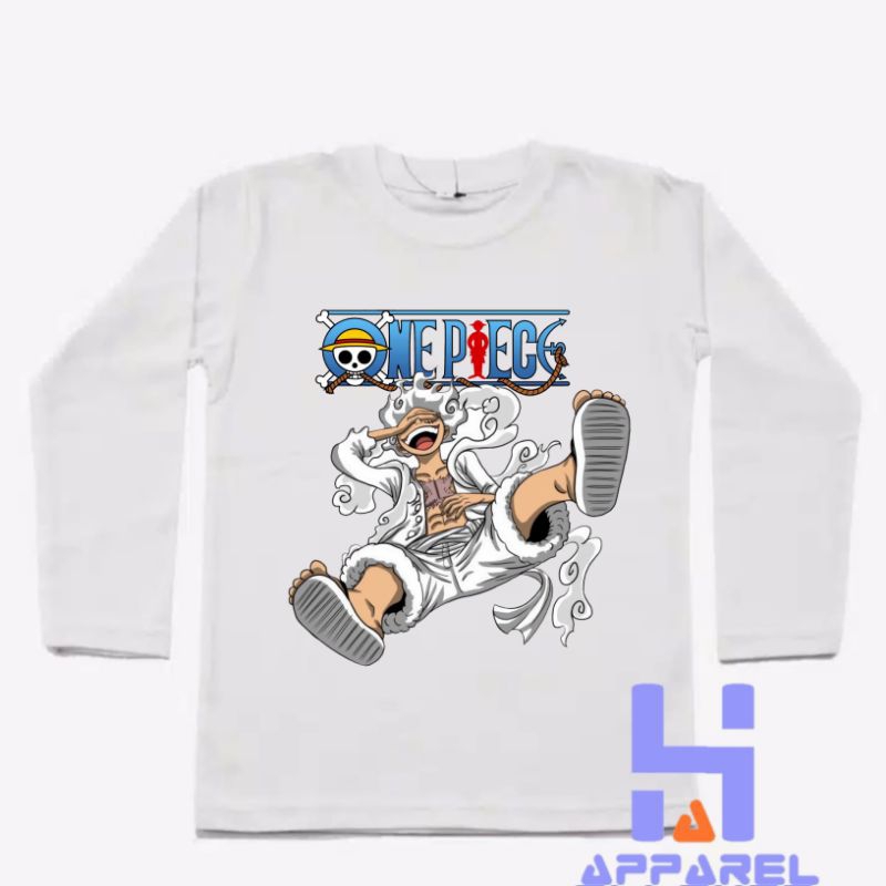 BAJU ANAK KAOS ANAK LUFFY GEAR 5 ONE PIECE LENGAN PANJANG